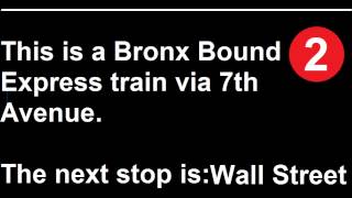 Northbound R142 2 train announcements via Bowling Green [upl. by Eddina]