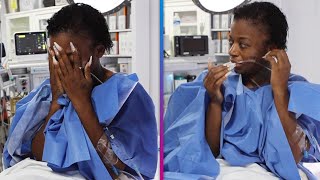 Tessica Brown Tears Up After Surgery to Remove Gorilla Glue From Her Hair [upl. by Minsat]