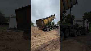 Tata 5530 tipper unloading River sand [upl. by Acirretal894]