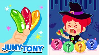 Colorful Halloween Desserts 🎃🍬｜What Does It Taste Like｜Cartoon｜Kids Songs｜JunyTony [upl. by Nitsuj]