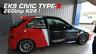 260bhp K24 EK9 Civic Type R  Raw onboard track action BedfordAutodrome [upl. by Adiaz590]