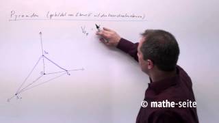 Dreiseitige Pyramide aus Ebene mit Koordinatenebenen  V0701 [upl. by Newlin]