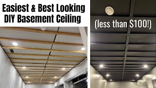 Finishing Basement 11 DIY Accessible Ceiling  Drop Ceiling Idea  CHEAP EASY FAST amp LOOKS GREAT [upl. by Milon256]