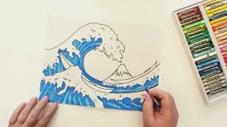 How to Draw The Great Wave EASY TUTORIAL [upl. by Cam]