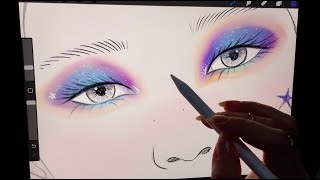 iPad ASMR Relaxing Makeup on Face Chart ✨ whispering  those relaxing little ipad taps we all love [upl. by Lubeck665]