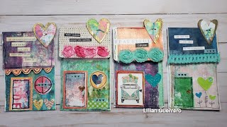 How To Create Junk Journal Whimsical Little House Envelope Pockets  From 10 Envelopes or Junk Mail [upl. by Karita]