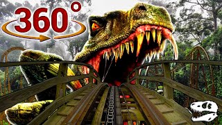 360  VR Video Dinosaur Roller Coaster Experience  Jurassic World Virtual Ride [upl. by Pelagias]