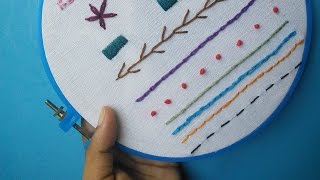 Hand Embroidery for Beginners  Part 2  10 Basic Stitches  HandiWorks 52 [upl. by Ainyt]