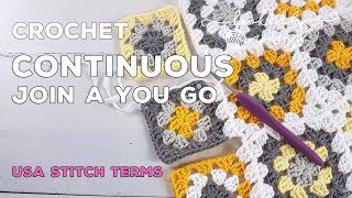 How to Crochet the Continuous Join As You Go CJAYG Method  Granny Square Joining  How to Join [upl. by Ordnajela199]