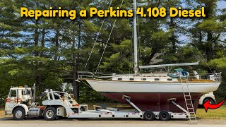 Replacing the Rear Main Seal on a Sailboat Perkins 4108 Diesel [upl. by Faustine]