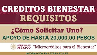 💰 Como Solicitar el CREDITO BIENESTAR de 20 mil pesos 💰Requisitos y como REGISTRARSE [upl. by Artemahs]