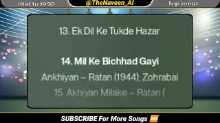 1941 to 1950 top hindi songs bollywood । thenaveen oldmusic facts music [upl. by Hose]