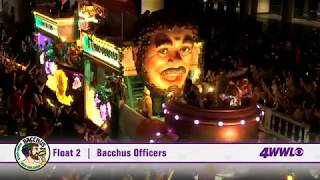 Krewe of Bacchus 2019 parade amp Rendezvous WWLTV exclusive coverage with Jensen Ackles as Bacchus [upl. by Oznohpla733]