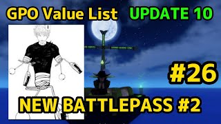 NEW GPO VALUE LIST UPDATE 10 26 NEW JJK THEMED BATTLEPASS [upl. by Louie]