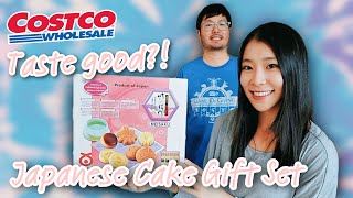 Costco Japanese Cake Review Marukyo Meisaku Japanese cakes gift set Japanese Sweets taste test [upl. by Ermine515]