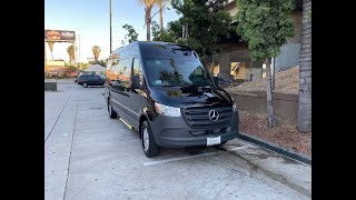 Mercedes Sprinter van 15 seater reclining passenger van w black leather seats MB ym 2020 2021 2021 [upl. by Montford404]