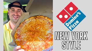 Dominos New York Style Pizza Review I eat the whole pie [upl. by Ralyat658]