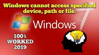 Windows cannot access specified device path or file  2019 fixed  100 Worked [upl. by Rehpotsyrhc637]