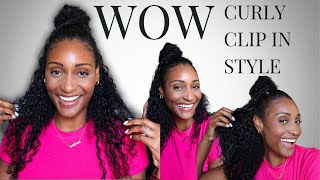 Quick and Easy Curls HalfUp HalfDown Style with ClipIns [upl. by Affer]