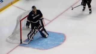 Hiller and Andersen during pregame warmup at the Coyotes  Ducks hockey game Part 1 [upl. by Erised851]