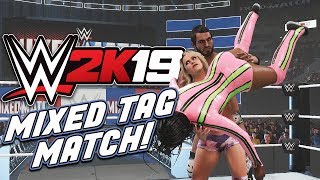 WWE 2K19 MIXED TAG MATCH wBrandonDoesEverything  WWE 2K19 Mods [upl. by Oeram]