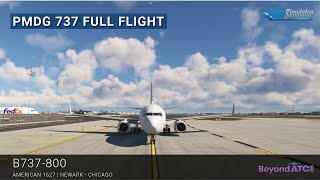 MSFS 4K BeyondATC Traffic B737 Real World Ops American Airlines Newark ✈︎ Chicago  Full Flight [upl. by Elleiad229]