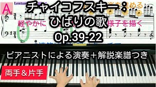 【全国1位が教える】チャイコフスキー：ひばりの歌 Tchaikovsky Lerchengesang Op3922 [upl. by Lothario]