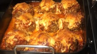 Stuffed Meatballs with Potatoes Marinara sauce and Mozzarella cheese￼￼ [upl. by Hairym]