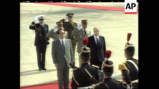 France  Arrival Chinese Leader Jiang Zemin [upl. by Hortensa]