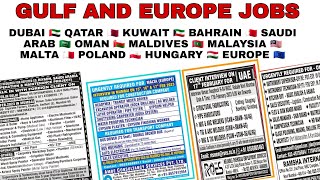 Assignments Abroad Times Jobs Newspaper Today  Europe jobs  Gulf Jobs [upl. by Bray]