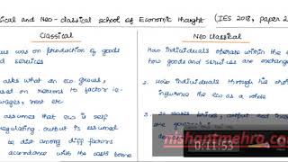 Classical and Neo Classical Economic Thought IES Paper 2 2018 [upl. by Oniram155]