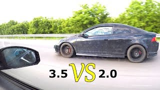 Honda Integra Type R K20 vs Nissan 350Z VQ35HR [upl. by Key]