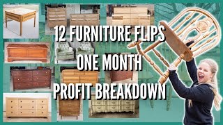 I FLIPPED 12 Pieces of Furniture in 1 Month amp THIS IS HOW MUCH I MADE [upl. by Emmeline65]