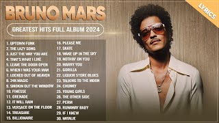 Bruno Mars Songs 2024  Greatest Hits Full Album 2024  Top 30 Best Playlist Of All Time Lyrics [upl. by Nowd405]