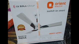 Unboxing  Orient Electric Wendy  1200mm BEE Star Rated  Designer Decorative Ceiling Fan [upl. by Delaryd957]