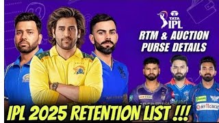 Ipl 2025 Retained Players  ipl 2025 retained players list live  IPL  IPL 2025  cricket News [upl. by Ihsorih]