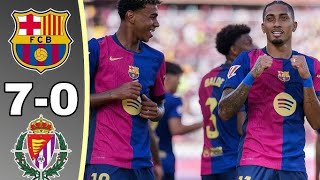 Barcelona vs Valladolid Barcelona 7  Valladolid 0 La liga highlights Barcelona vs Valladolid 2024 🔥 [upl. by Gwyneth]