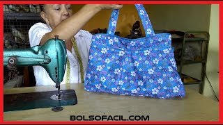 COMO HACER BOLSOS DE TELA  CON PATRONES   MODELO 4  BolsoFacilCom [upl. by Katz546]