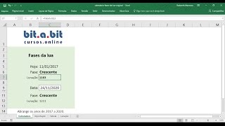 Calendário de fases da lua em Excel [upl. by Nabois]