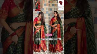 Meesho saree with stitched blouse part14 meeshosareewithstichedblouse meeshopattusaree trending [upl. by Flynn]