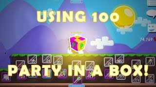 OPENING 100 PARTY IN A BOXES  Growtopia [upl. by Airamanna]