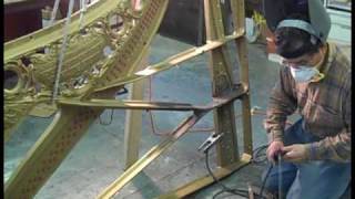 Piano plate welding at Craftsman Piano Yonkers NY [upl. by Malan]