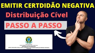 Emitir a Certidão Negativa de Distribuição Cível  Passo a Passo [upl. by Yecats]