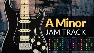 Guitar jaming backing track in A minor Moody solo chord and scale diagram [upl. by Mairam869]