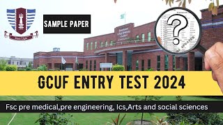 Gc University Faisalabad Entry Test 2024  Sample Paper 📃 [upl. by Aicilla]