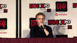 Tom Felton talks Fanfictions Drarry Dramione Drapple Alan Rickman QampA Fan Expo Canada 82811 [upl. by Yeclehc]