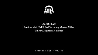 Seminar with the Nonhuman Rights Projects Monica Miller 482020 [upl. by Ilona]