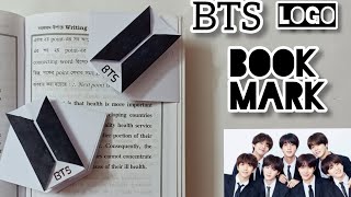 Handmade BTS logo bookmark DIY paper BTS craft  Sarikas Craft [upl. by Annavoig]