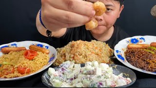 Prawn Fried Rice  Spicy Noodles🔥 Paneer Salad🥗  MUKBANG [upl. by Ahcrop]