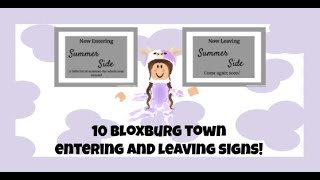 10 Codes for Bloxburg Entering and Leaving Town Signs [upl. by Handy]